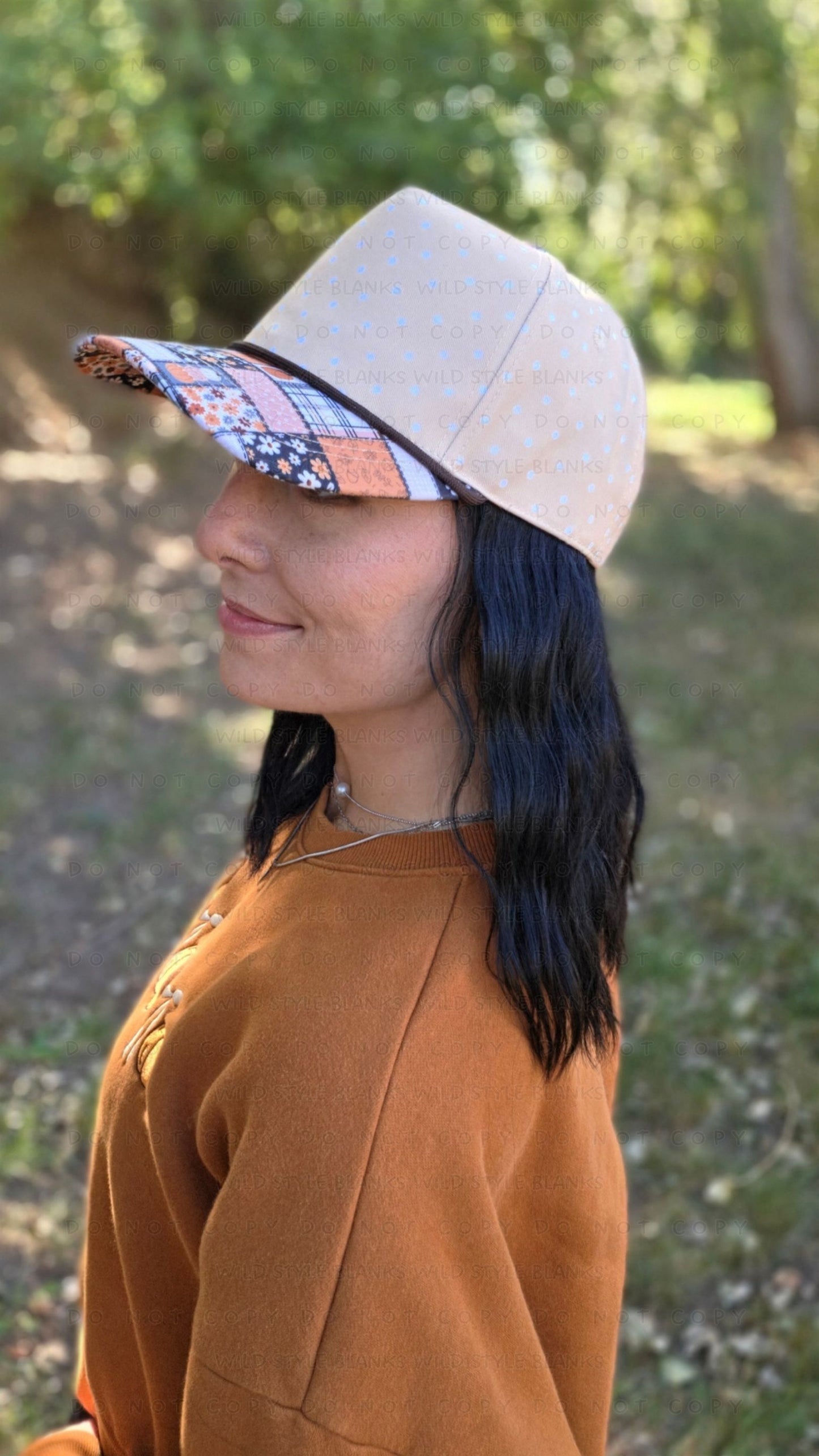 Pumpkin Patchwork Blank Trucker Hat