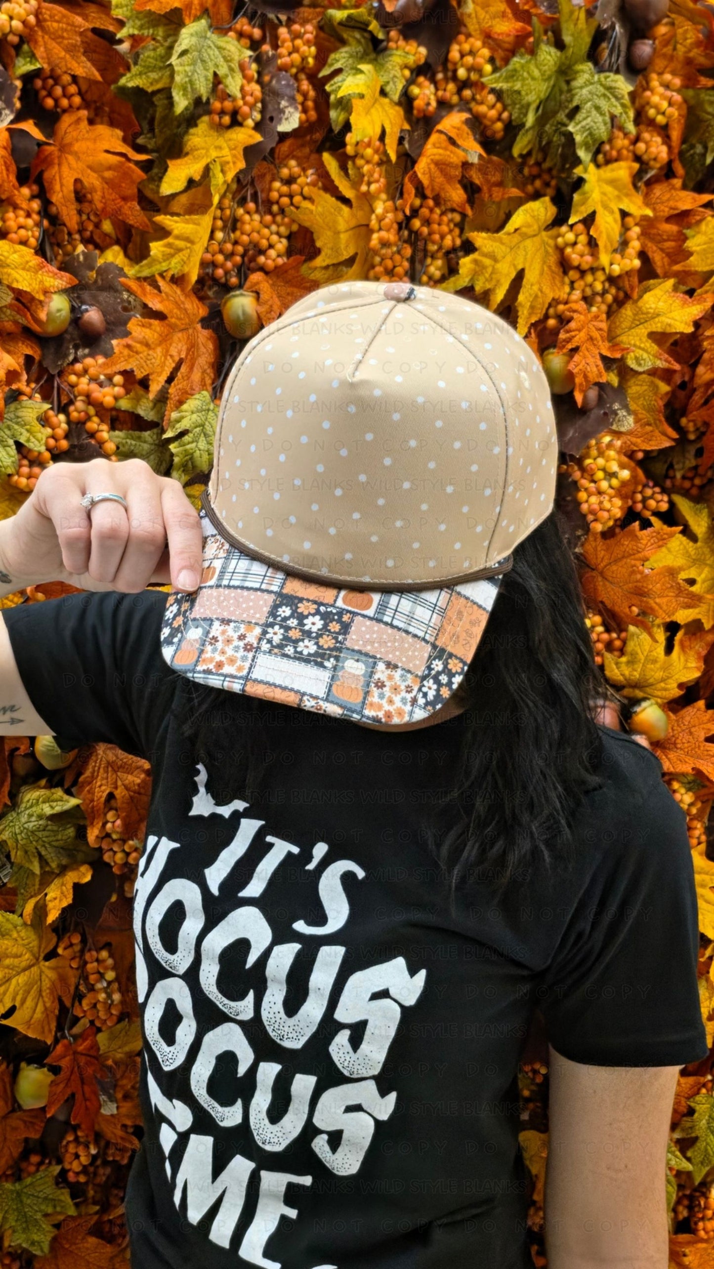 Pumpkin Patchwork Blank Trucker Hat
