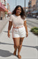 Sheer Daisy & Lace Short Sleeve Top