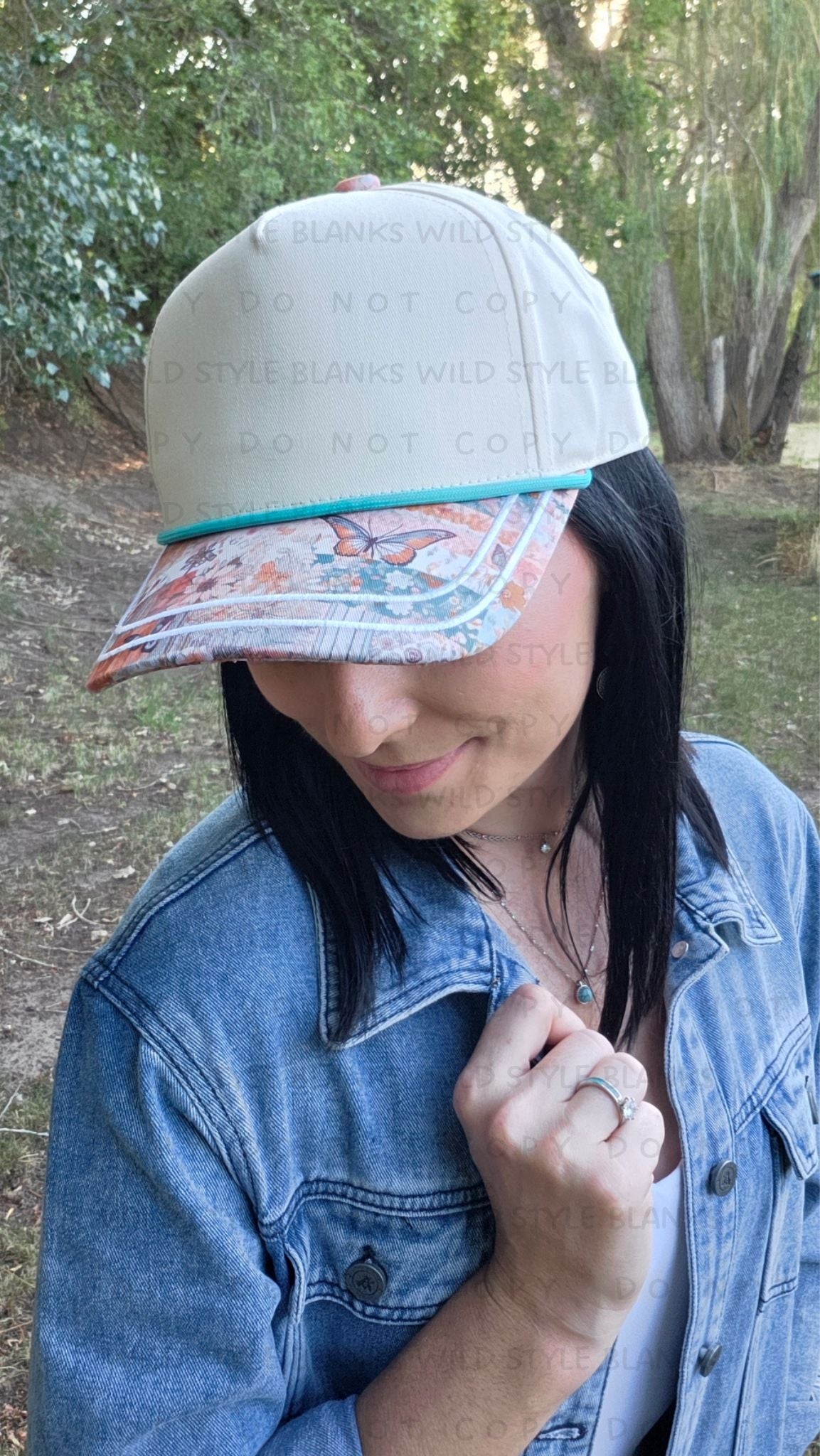 Boho Butterfly Blank Trucker Hat