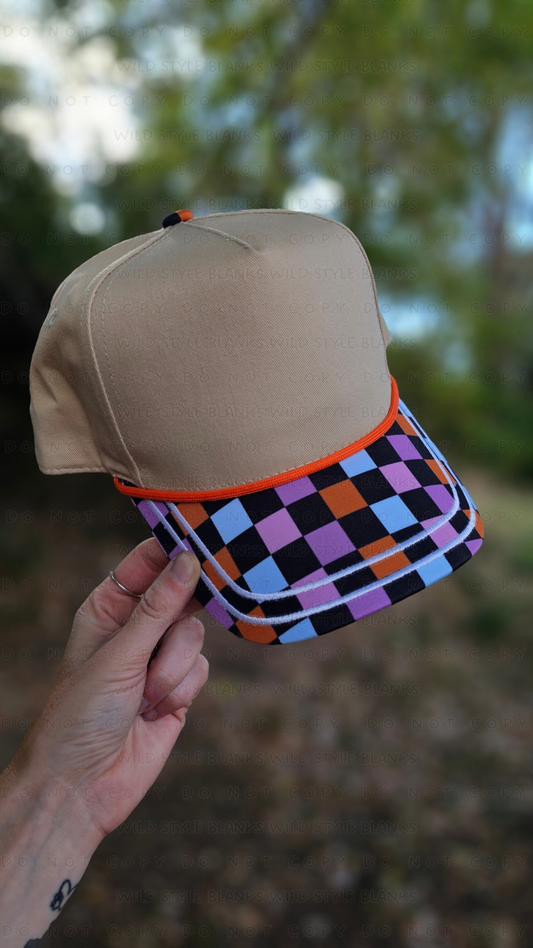 Peppy Checkered Blank Trucker Hat