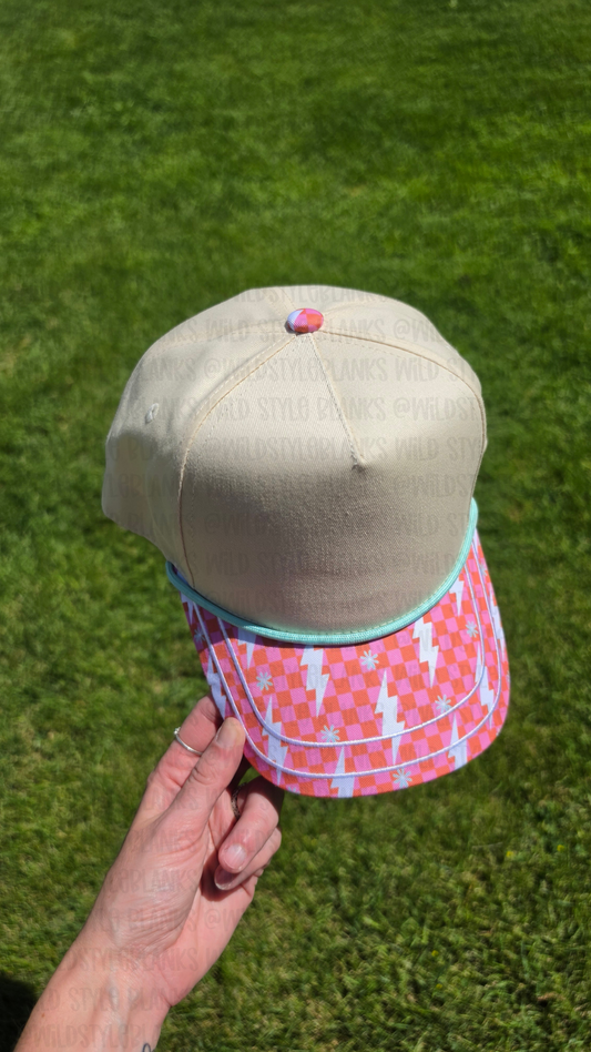 Checkered Lightning Blank Trucker Hat - RESTOCK!!