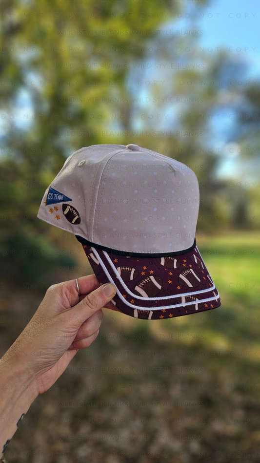 Polka Dot Football Blank Trucker Hat