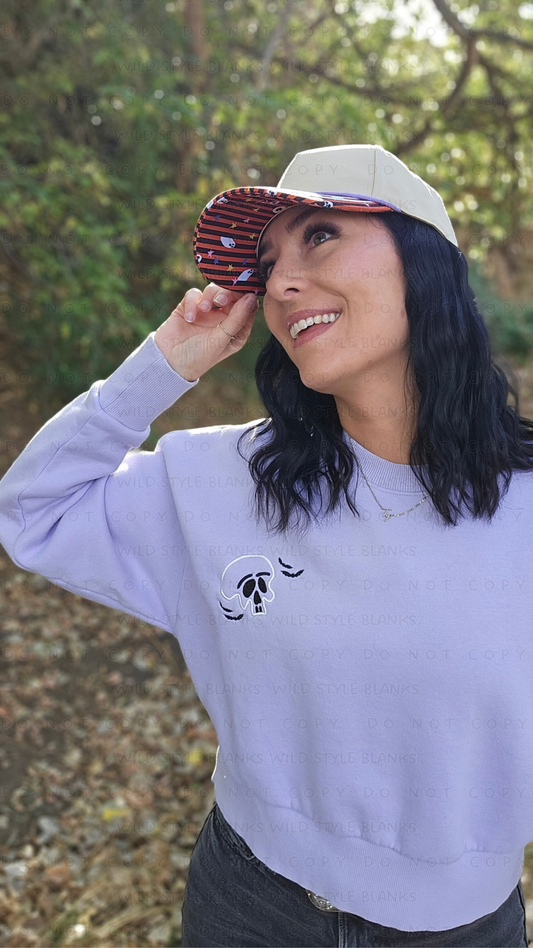 Spooky Striped Blank Trucker Hat