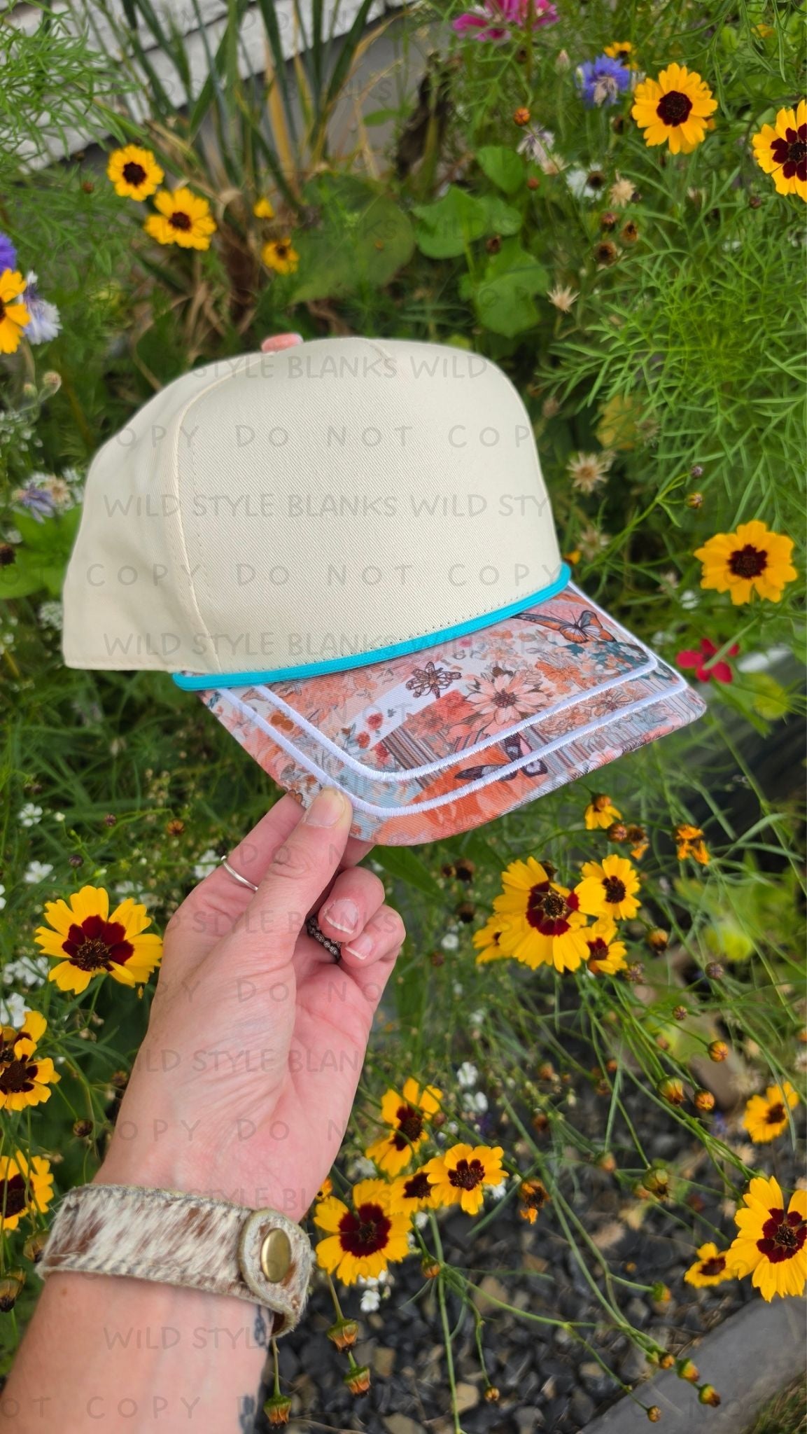 Boho Butterfly Blank Trucker Hat