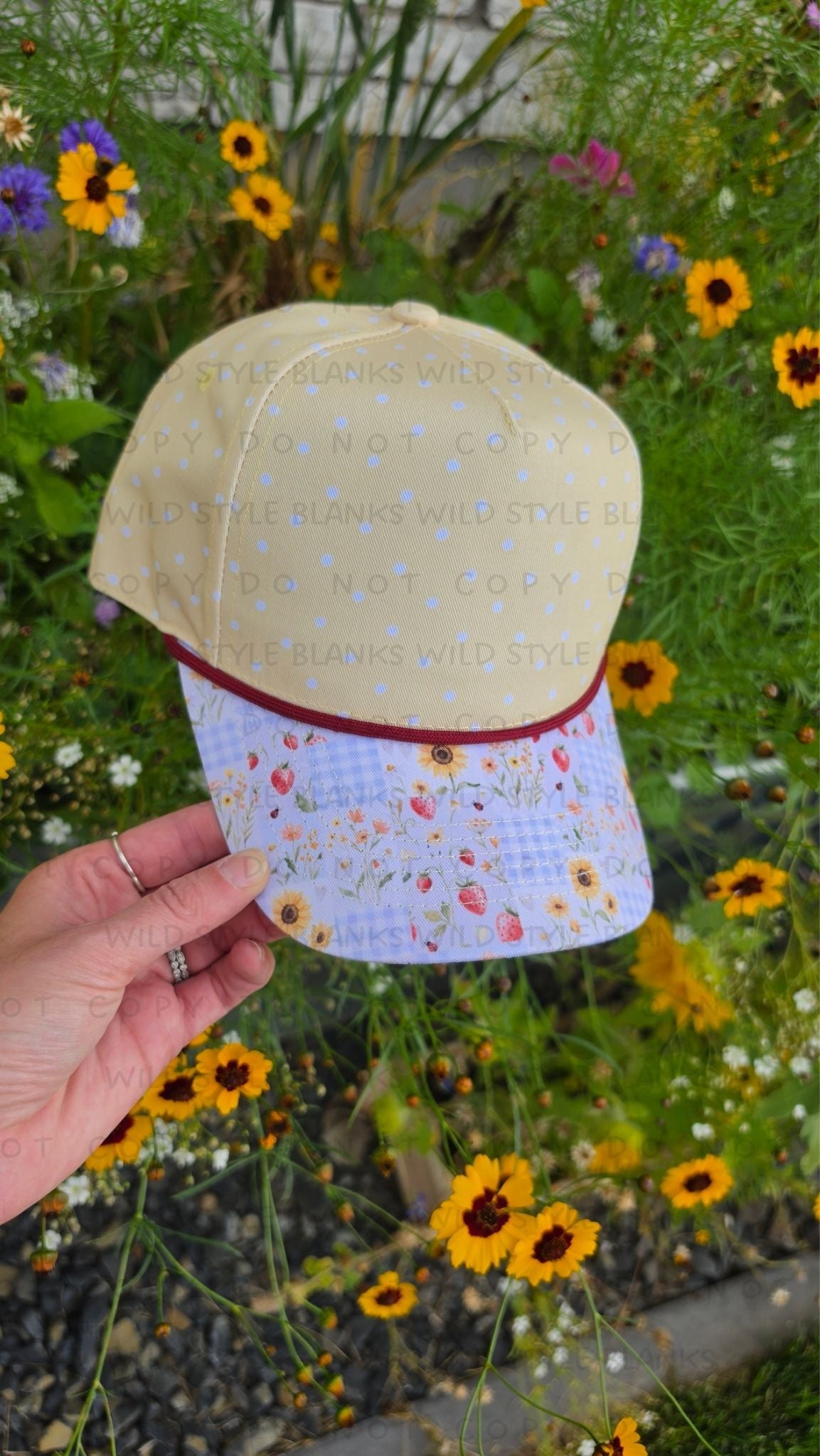 Strawberry Patch Blank Trucker Hat