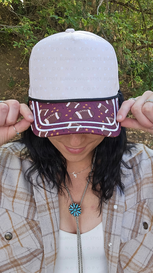 Polka Dot Football Blank Trucker Hat