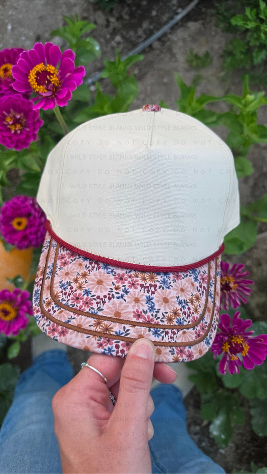 Faded Floral Blank Trucker Hat