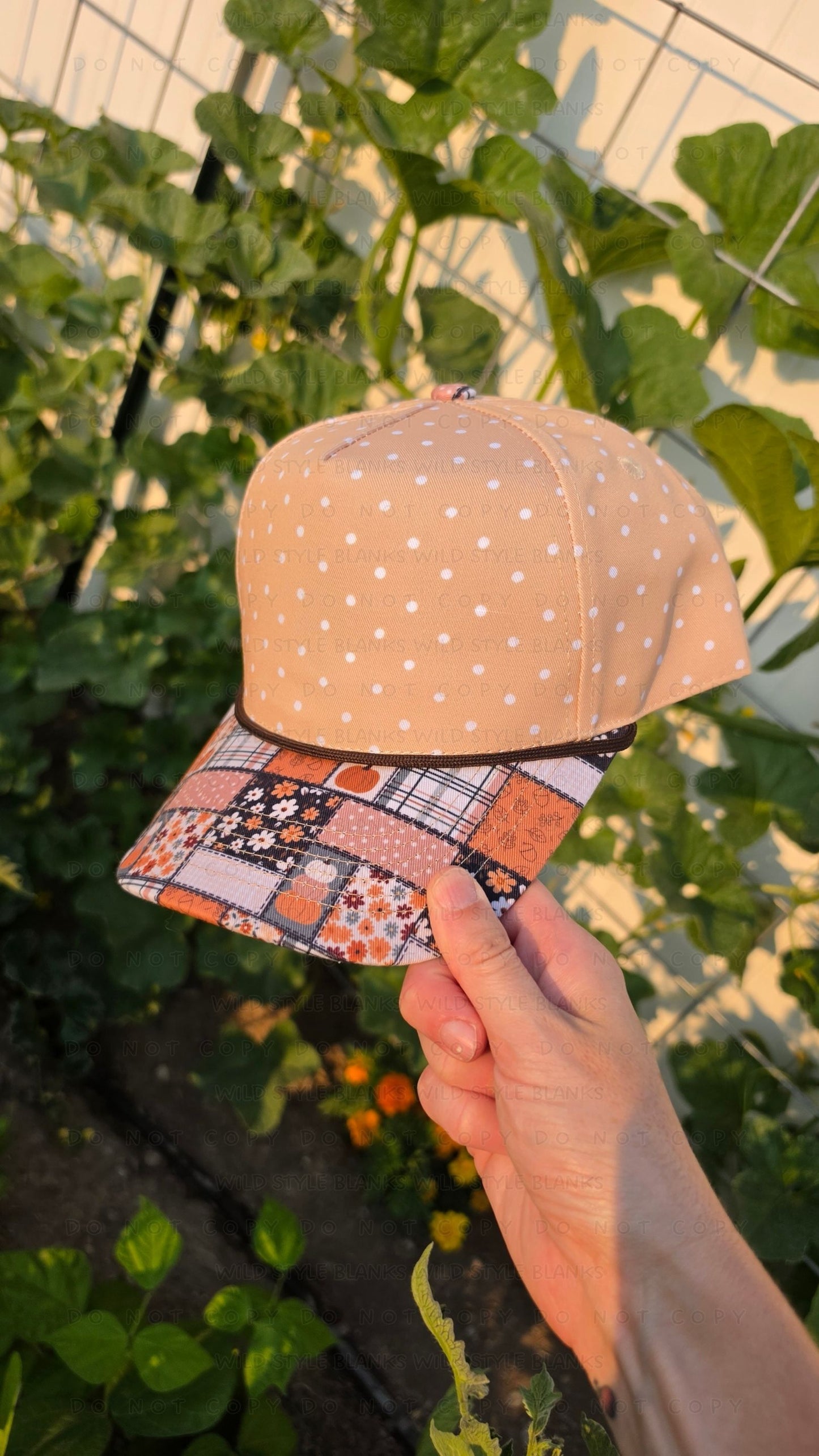 Pumpkin Patchwork Blank Trucker Hat