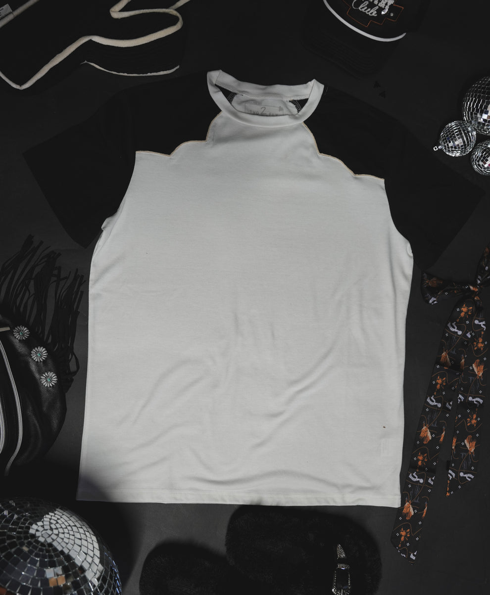 RAWHIDE STITCH TOP *BLANCO