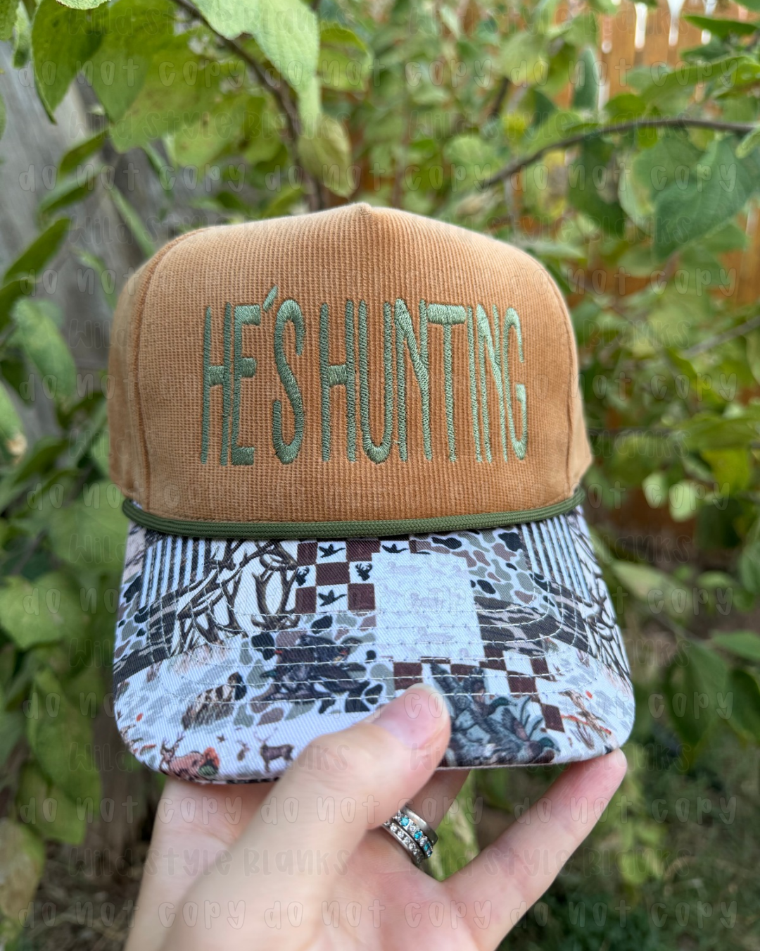 Hunting Camo Patchwork Blank Trucker Hat