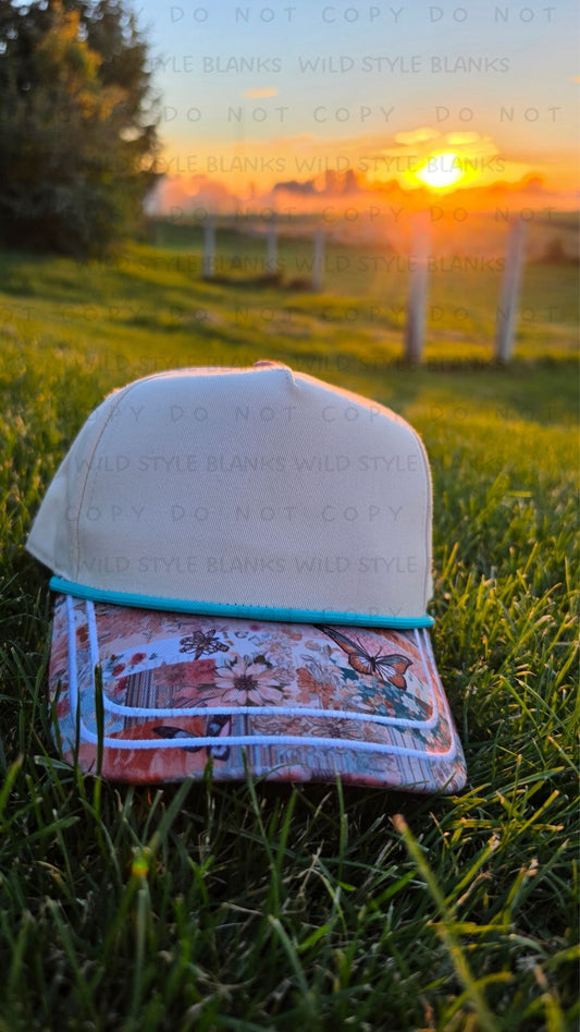 Boho Butterfly Blank Trucker Hat
