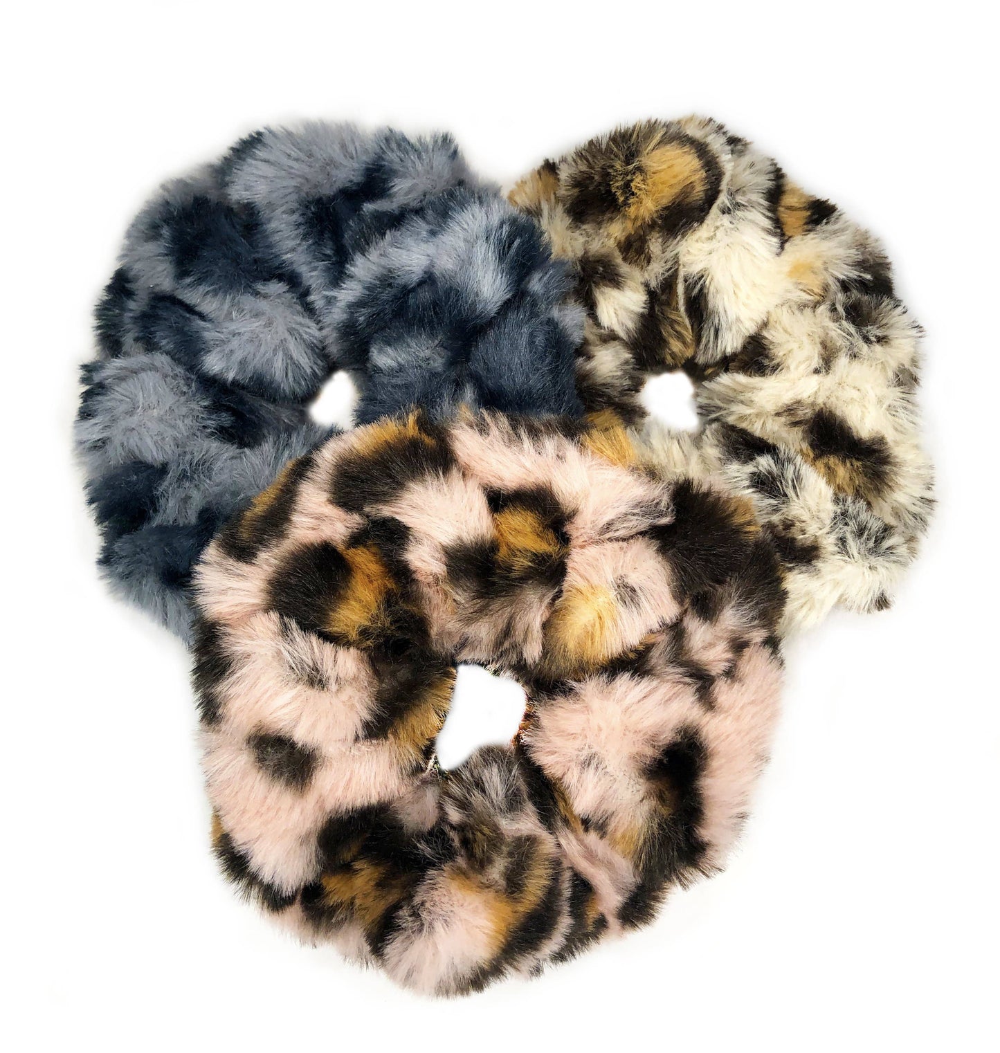 Fuzzy Leopard Scrunchie