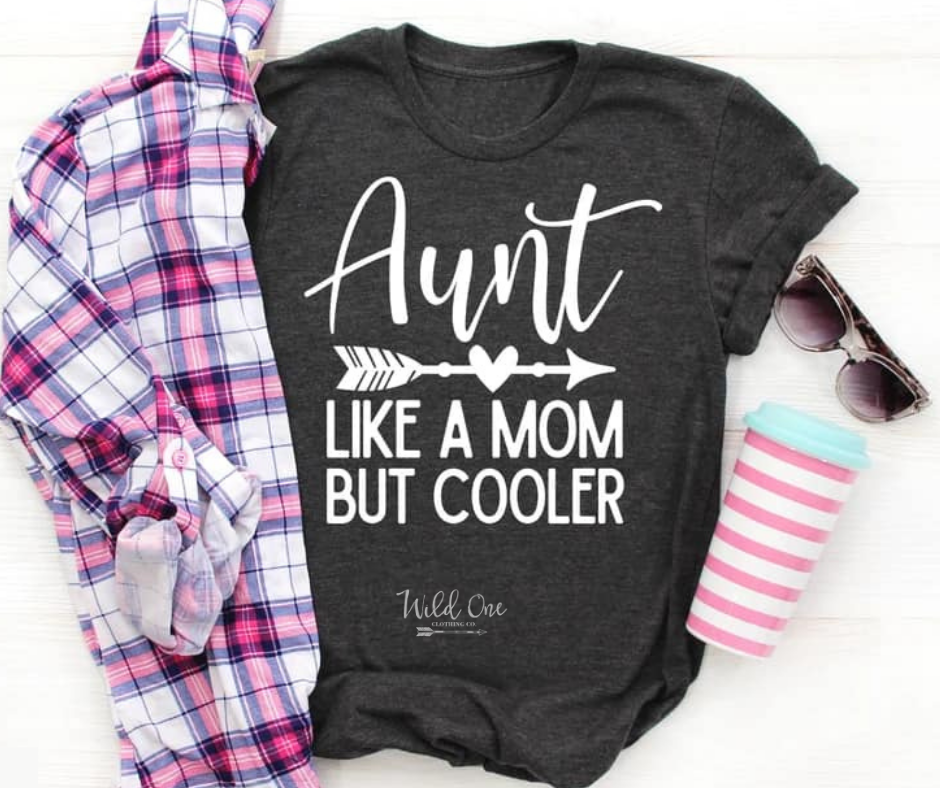 Aunt Life- White Screen Print Graphic Add on