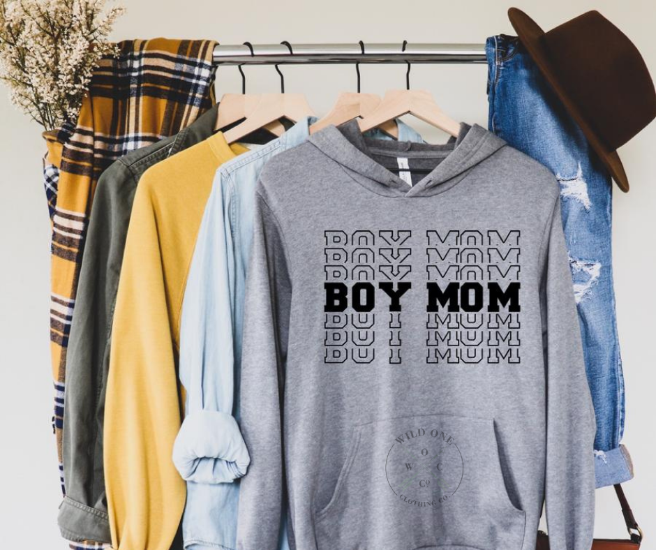 Boy Mom - Black Screen Print Graphic Add on