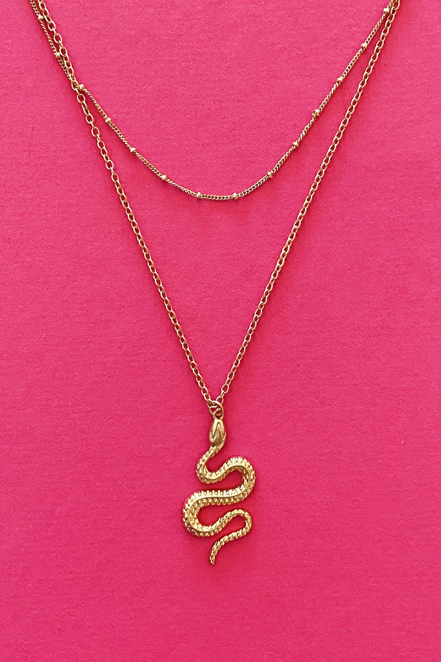 Serpent Queen Necklace, Gold