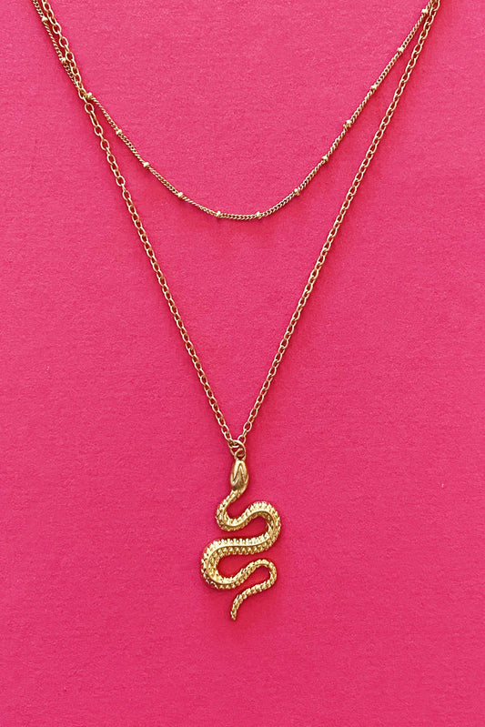 Serpent Queen Necklace, Gold