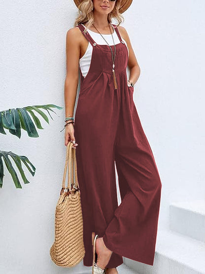 Autumn Leaves Wide Leg Overalls