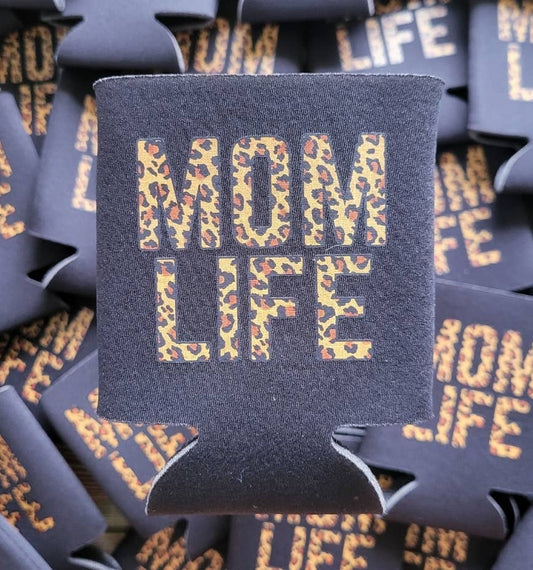 Leopard Mom Life (Black) Graphic Coolie