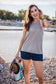 Drawstring Denim Shorts (Dark)