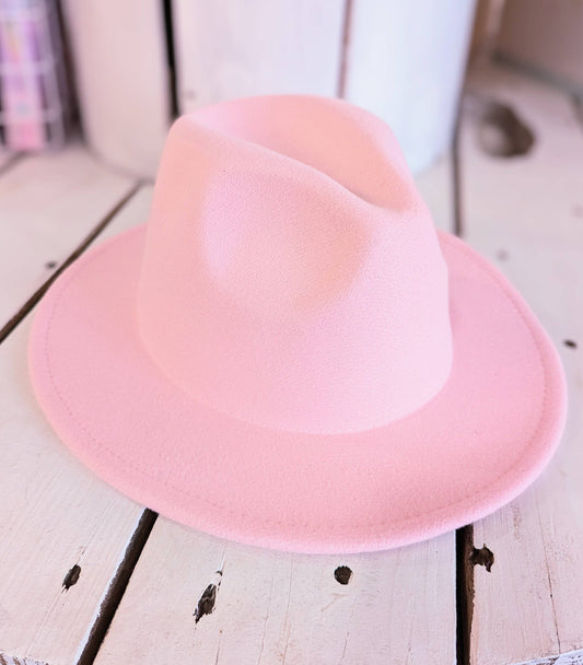 Kids Felt Fedora in Bubble Gum