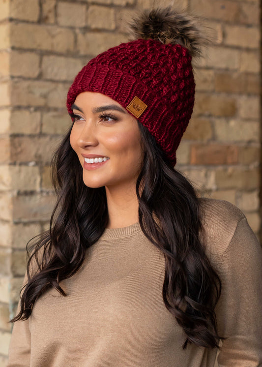 Textured Wine Beanie