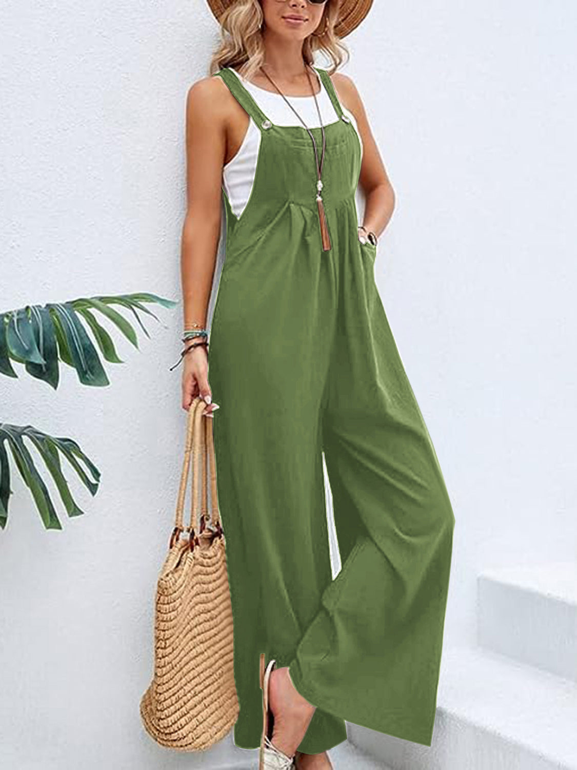 Autumn Leaves Wide Leg Overalls