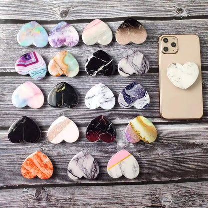 Marble Heart Phone Grips