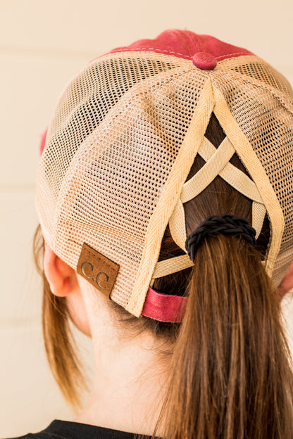 Criss Cross Ponytail Hat (10 color options!)