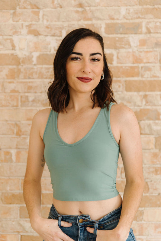 Sage Cropped V-Neck Brami - Bra Free