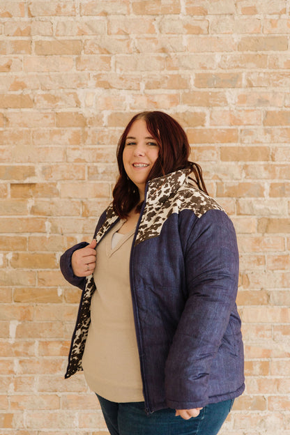 Mooove It Faux Denim Coat