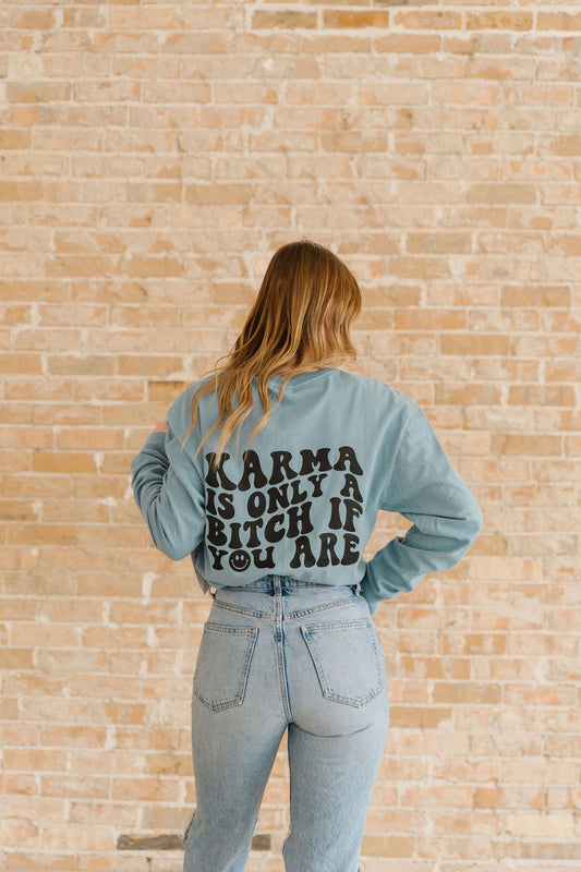 Karma Graphic Long Sleeve - Blue