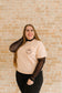Everything Happens Cropped Boxy Graphic Tee- Peach