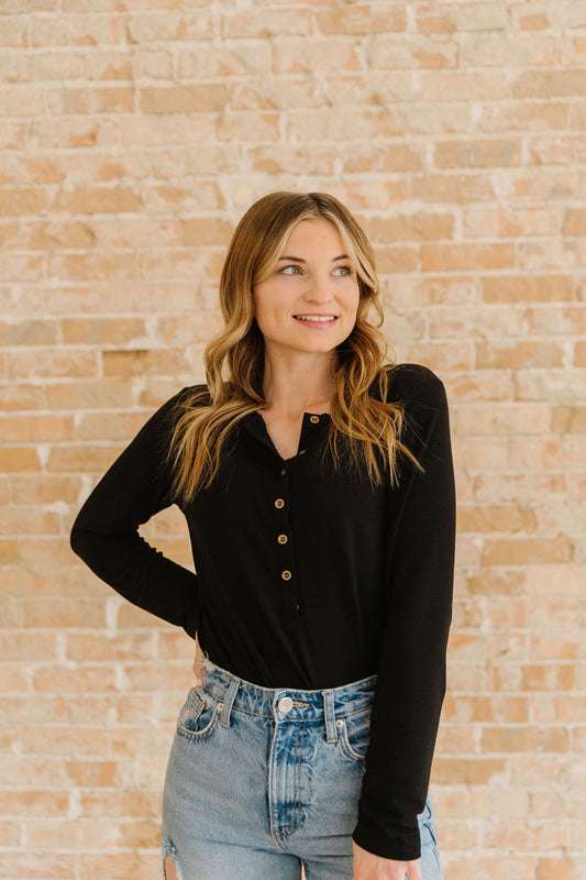 The Transitional Henley Top - Black