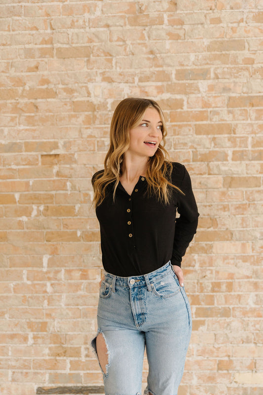 The Transitional Henley Top - Black