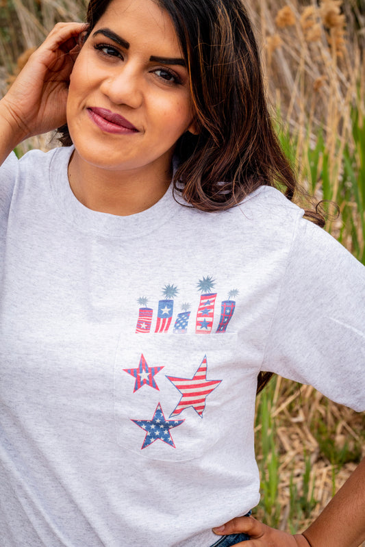 Red, White and Boozy Pocket Tee