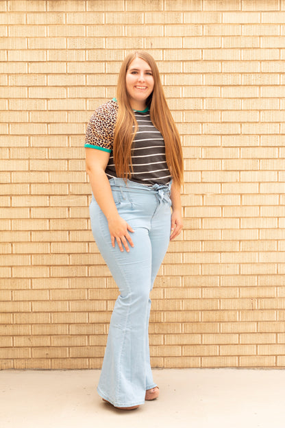 HW Paper Bag Flare Jeans-X