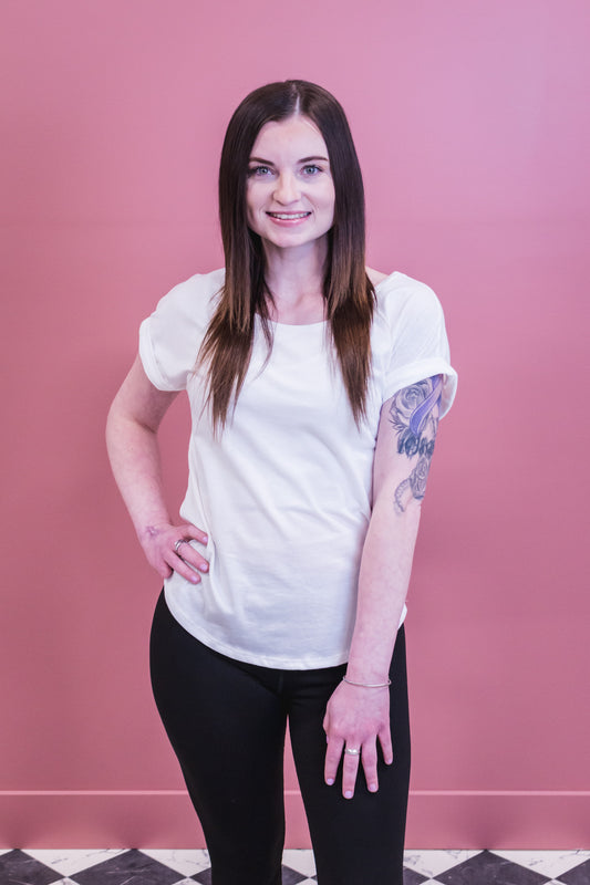 *Blank* | White Dolman Top