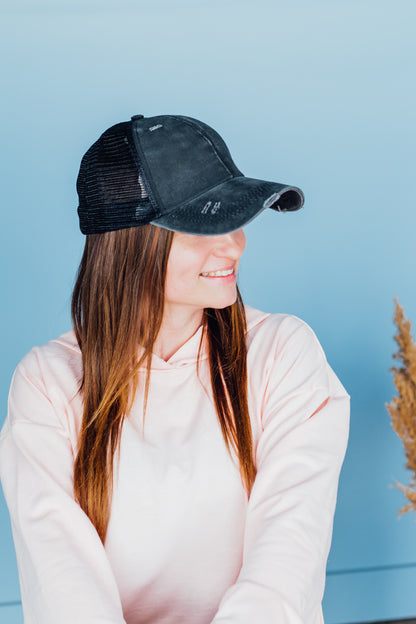 Criss Cross Ponytail Hat (10 color options!)