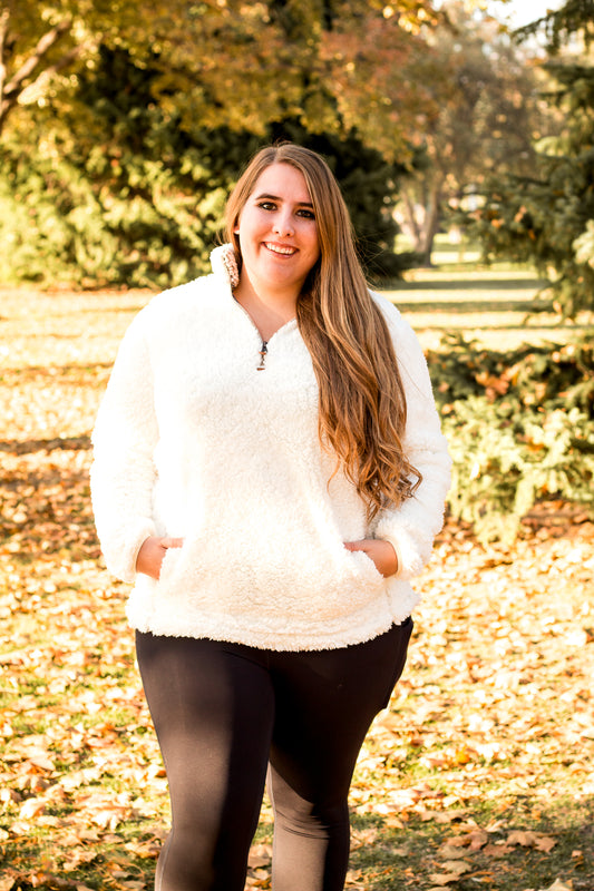 It's So Fluffy! Sherpa Pullover- Cream