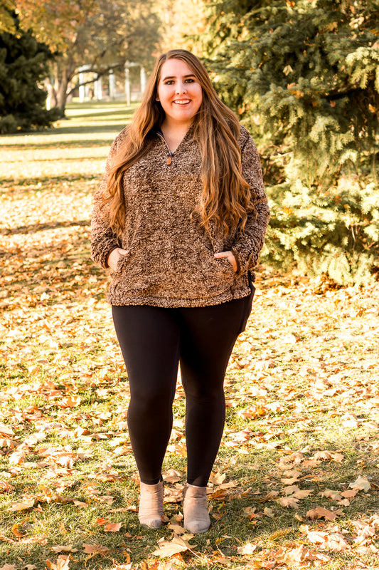 It's So Fluffy! Sherpa Pullover- Brown