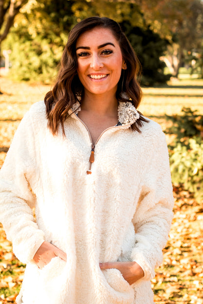It's So Fluffy! Sherpa Pullover- Cream