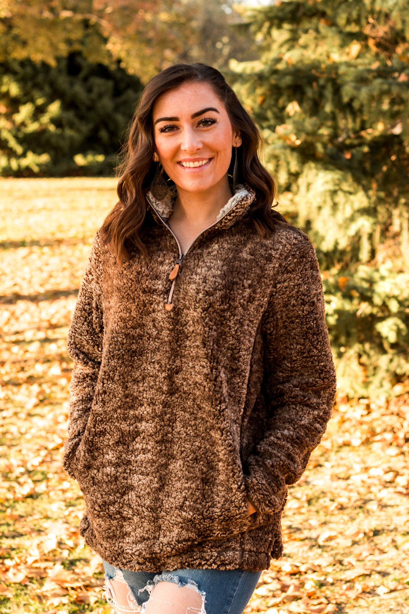 It's So Fluffy! Sherpa Pullover- Brown