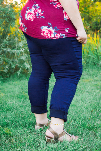 Navy Blue High Waisted Jegging-X