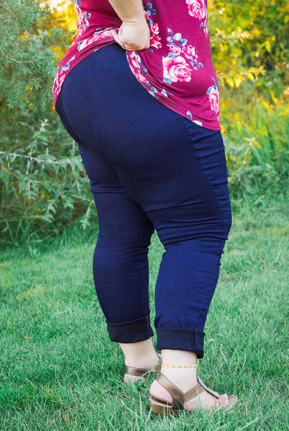 Navy Blue High Waisted Jegging-X