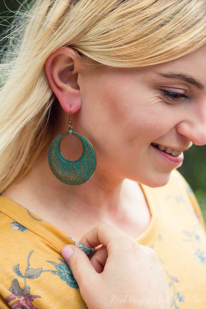Turquoise Bronze Hoop