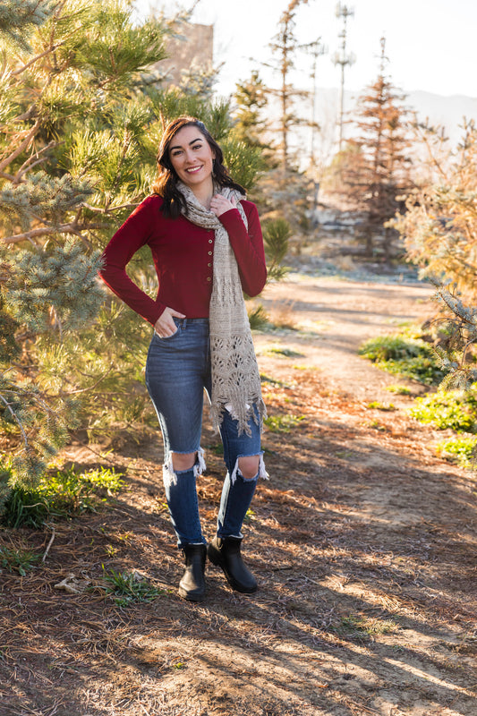 The Transitional Henley Top - Sangria