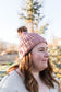 Metallic Rib Knit Pom Beanie