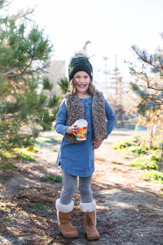 Olive Knit Kids Beanie
