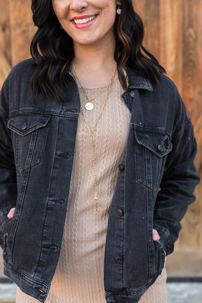 Edgy Oversized Boyfriend Denim Jacket